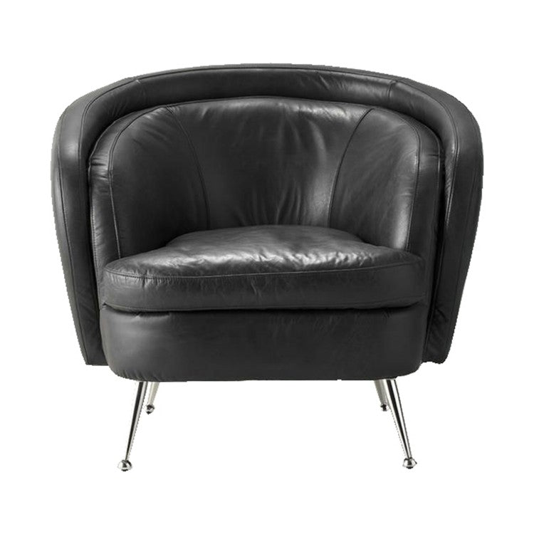 Tesoro Tub Chair Black Leather