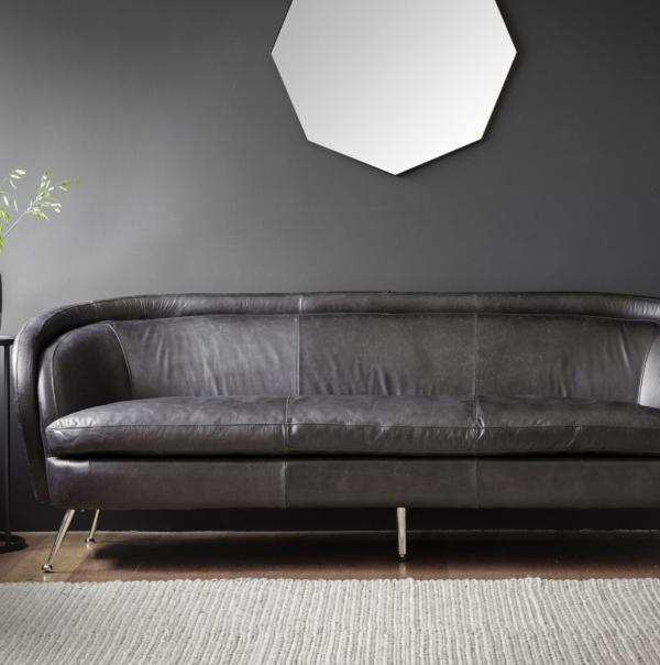 Tesoro Sofa Black Leather