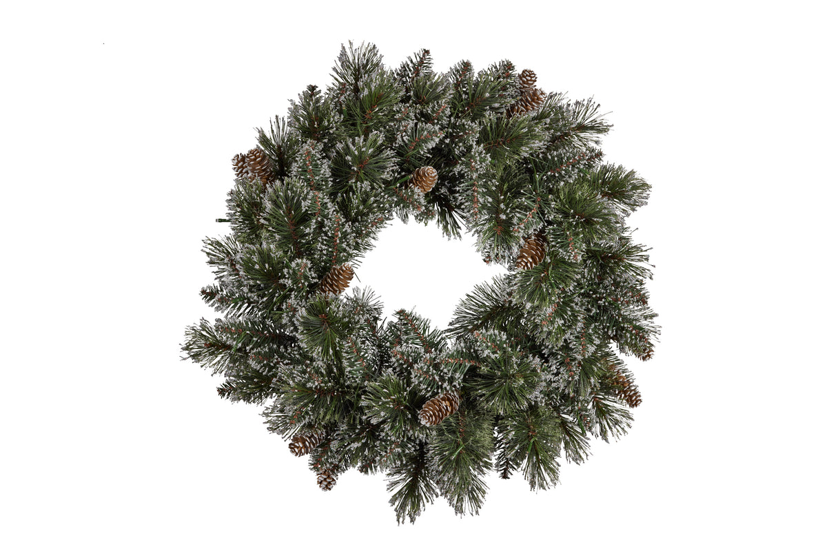 Swish Christmas Wreath wLights Cashmere