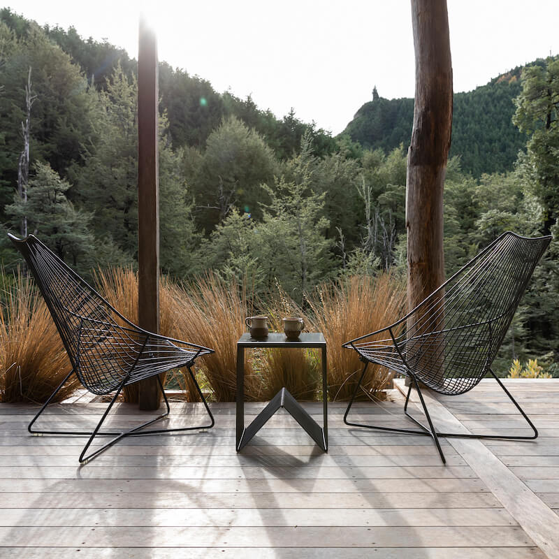 Piha Lounger/Stainless Steel- Black