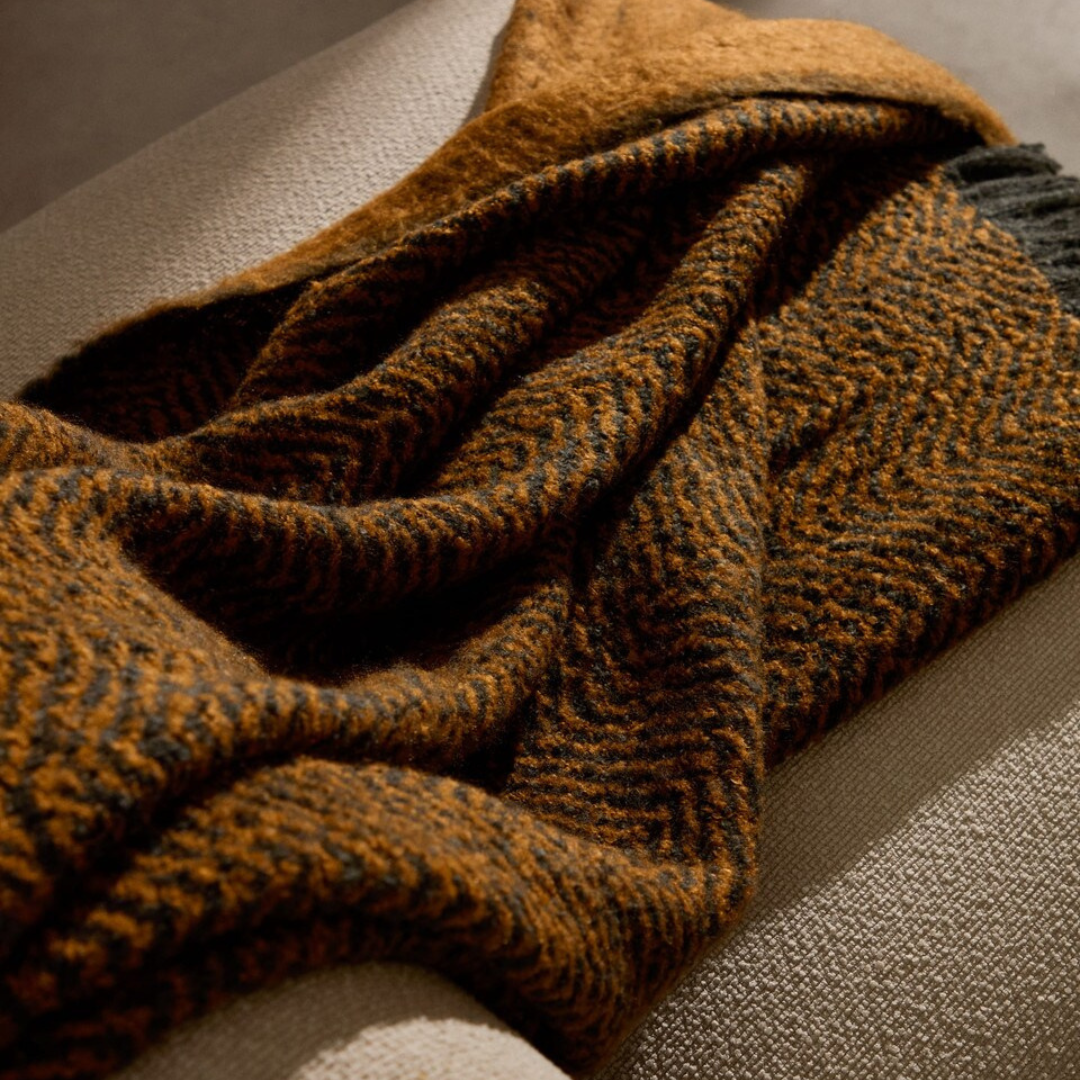 NIDIR Blanket Mustard/Grey
