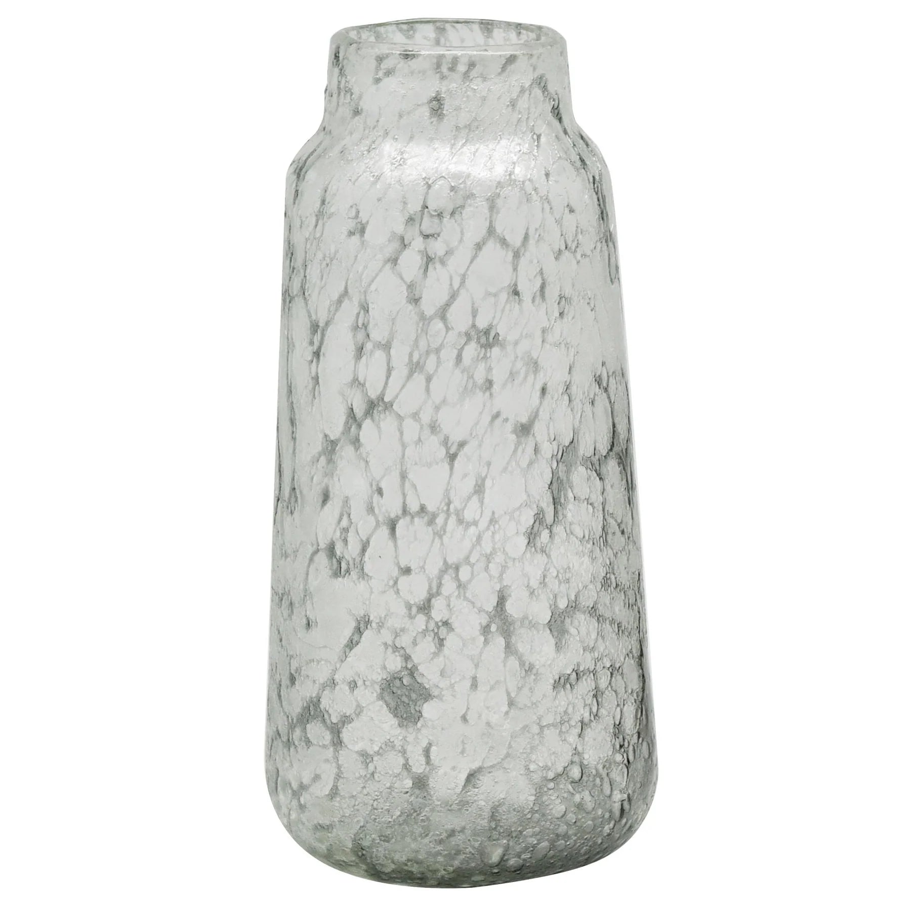Boyd Glass Bullet Vase – White/Silver