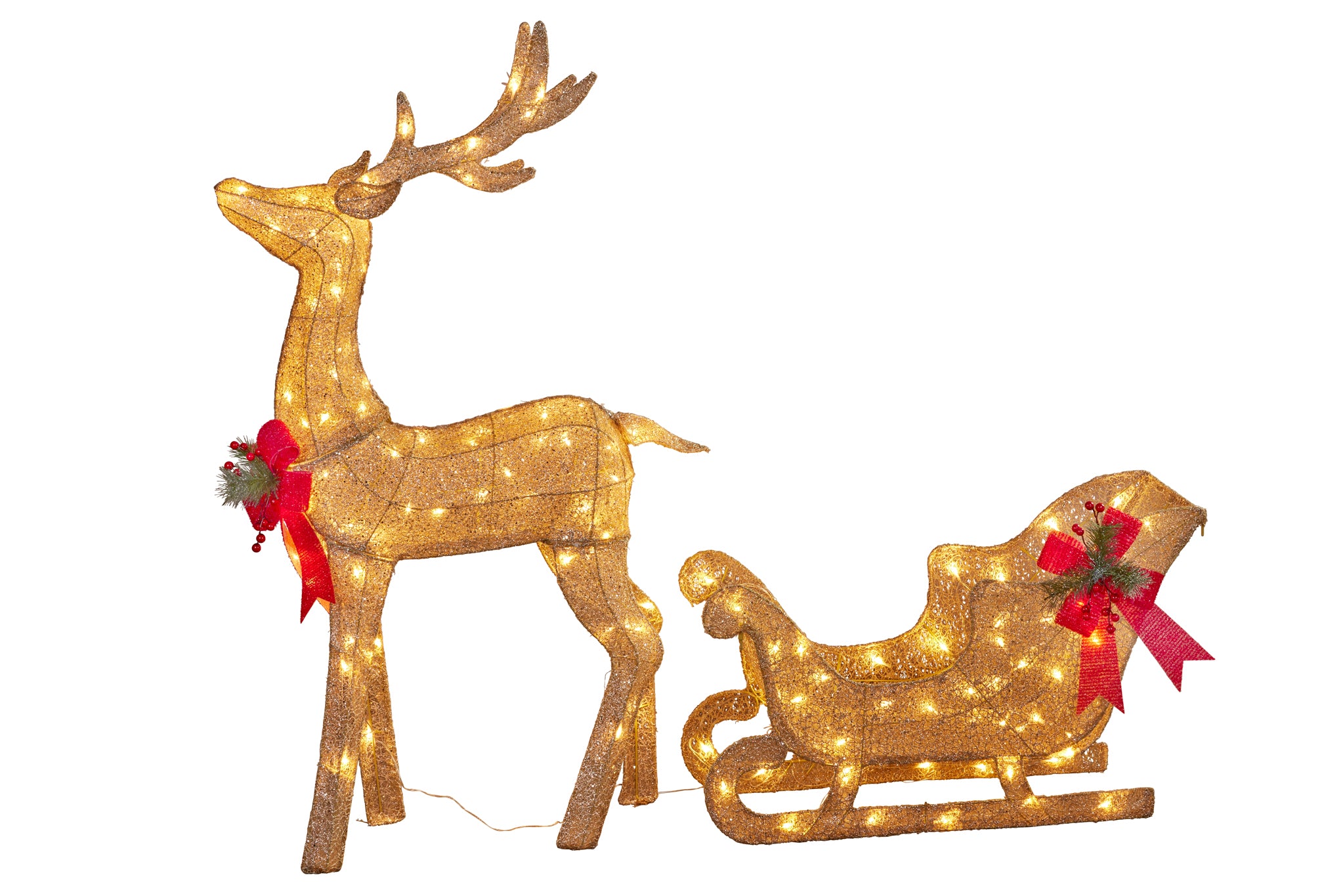 Sleigh & Reindeer/Lights Indoor/outdoor