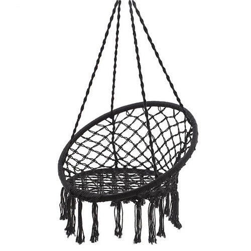 Macrame Hammock Swing Chair Black