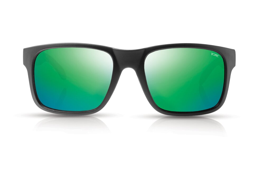 Tonic Mo Sunglasses - Matt Black - Green Lens