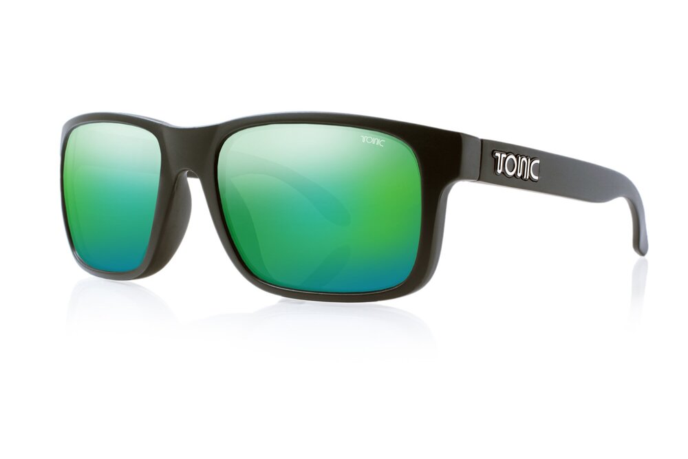 Tonic Mo Sunglasses - Matt Black - Green Lens