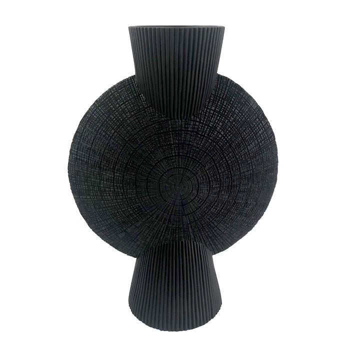 Carlsen Black Resin Disc Vase