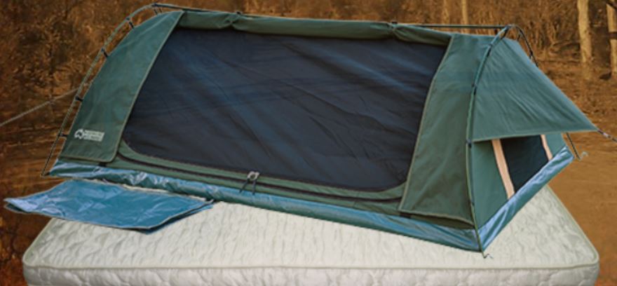 Kulkyne Queen Dome Swag - Green + Deluxe Mattress