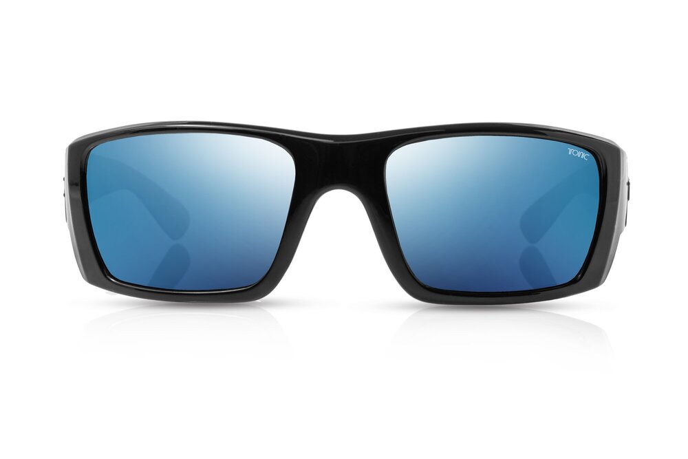 Tonic Rise Sunglasses - Matt Black - Mirror Blue Lens