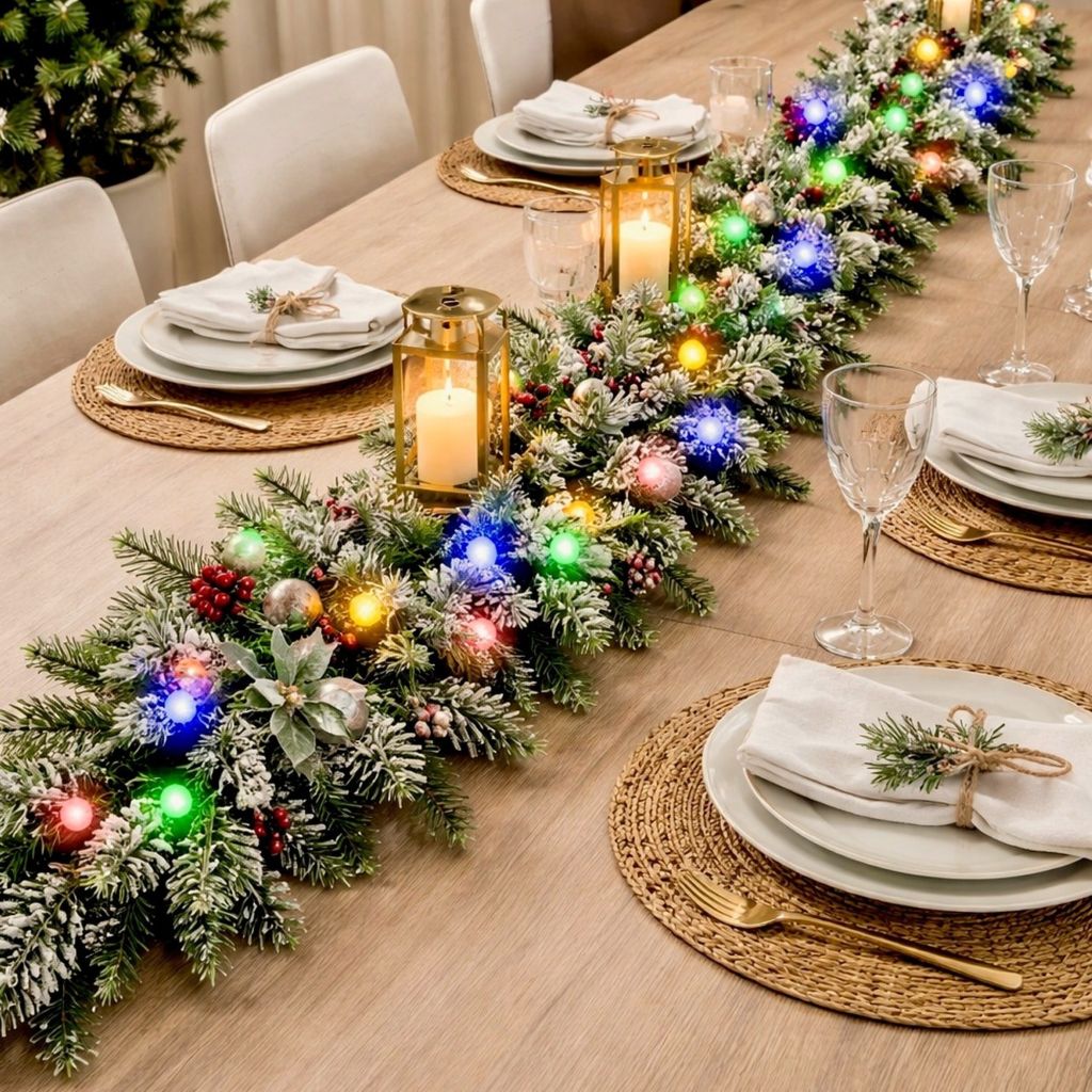 Garland w Lights Snowy Pine 274cm