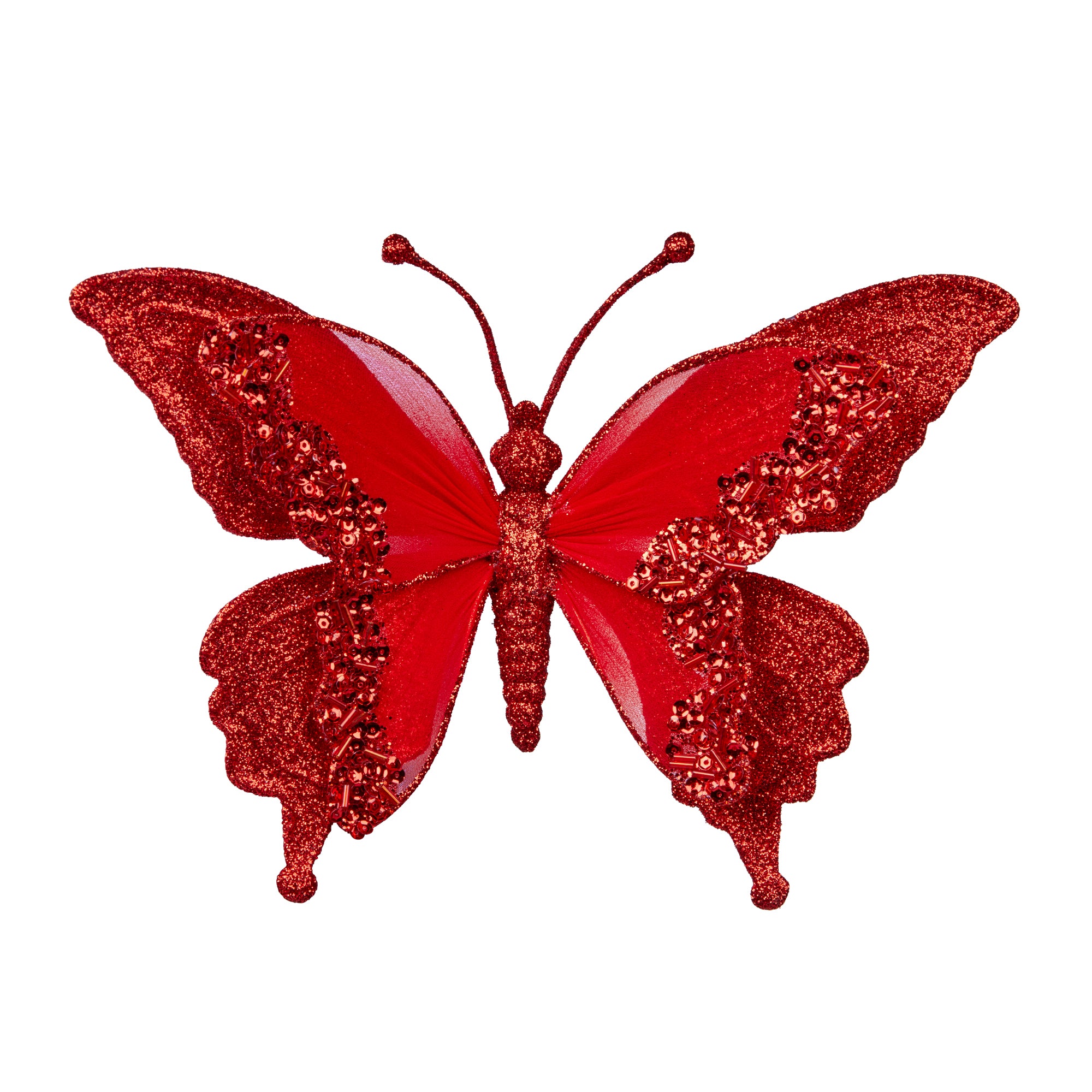 Red Clip on Butterfly 24cm
