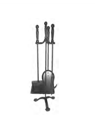 Fireset 3 Pce Plus Stand Blk
