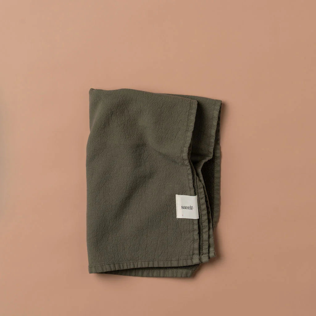 Saarde Vintage Wash Tea Towel Olive