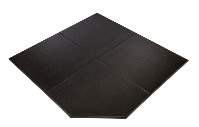 Maxiheat Hearth Matt Grey/Charcoal 1.2m Corner Fit Metal Edge
