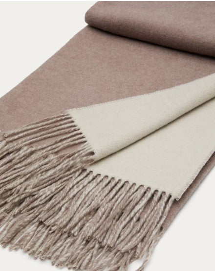 DAIARA Double sided Blanket - Brown & Beige