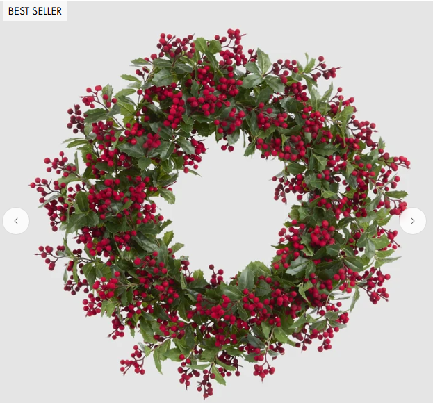 Holly Verdant Leaf Wreath 75cm