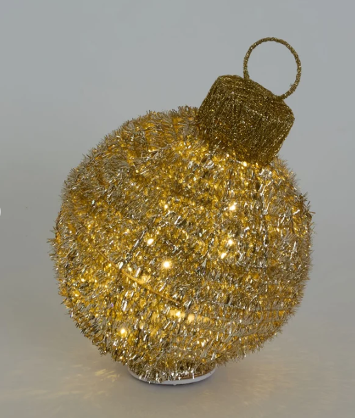 Vintage Tinsel Rotating Bauble Large