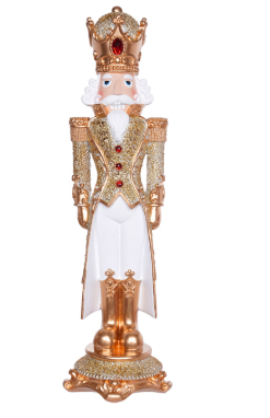 Resin 62cm Nutcracker White Gold