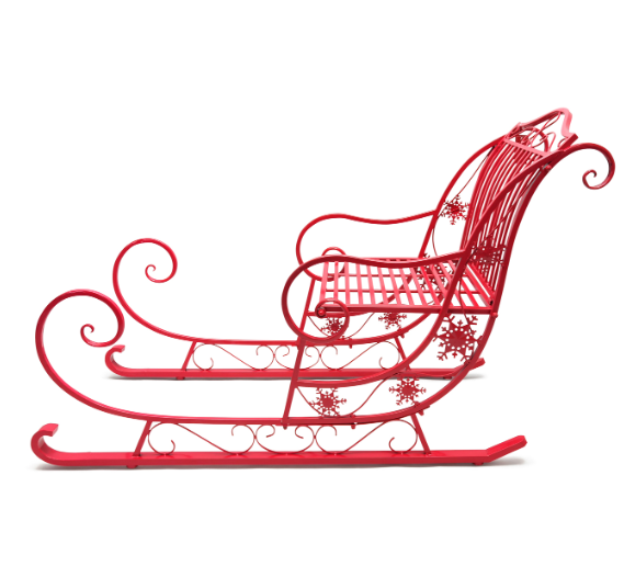 Christmas Sleigh w Red Finish150cm