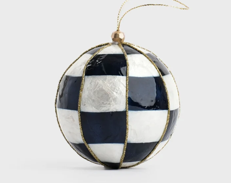 Squared Capiz Navy Bauble