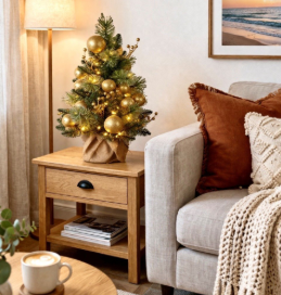 2ft Tree wLights-Gold Collection