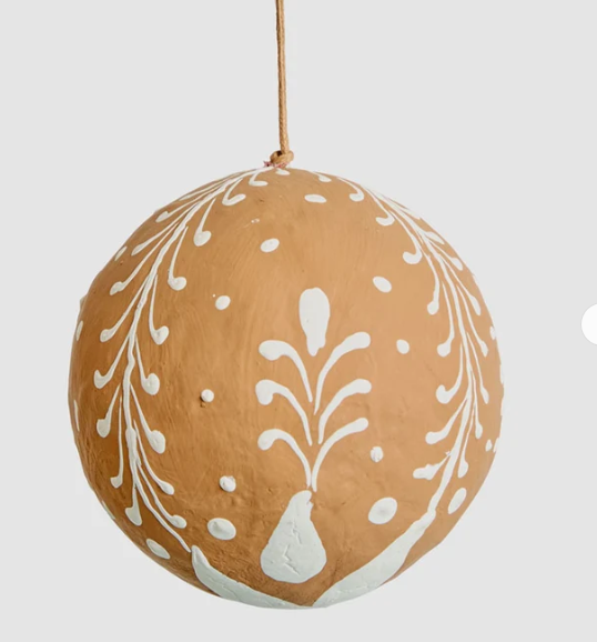 Mache Leafy Gingerbread Bauble