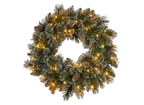 Swish Christmas Wreath wLights Cashmere