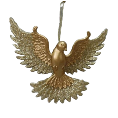 Gold Glitter Hanging Dove