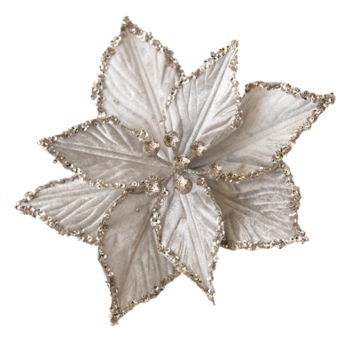 Clip On Poinsettia Crust Edge Grey
