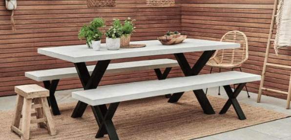 Bench - Terrazzo 'X' Leg