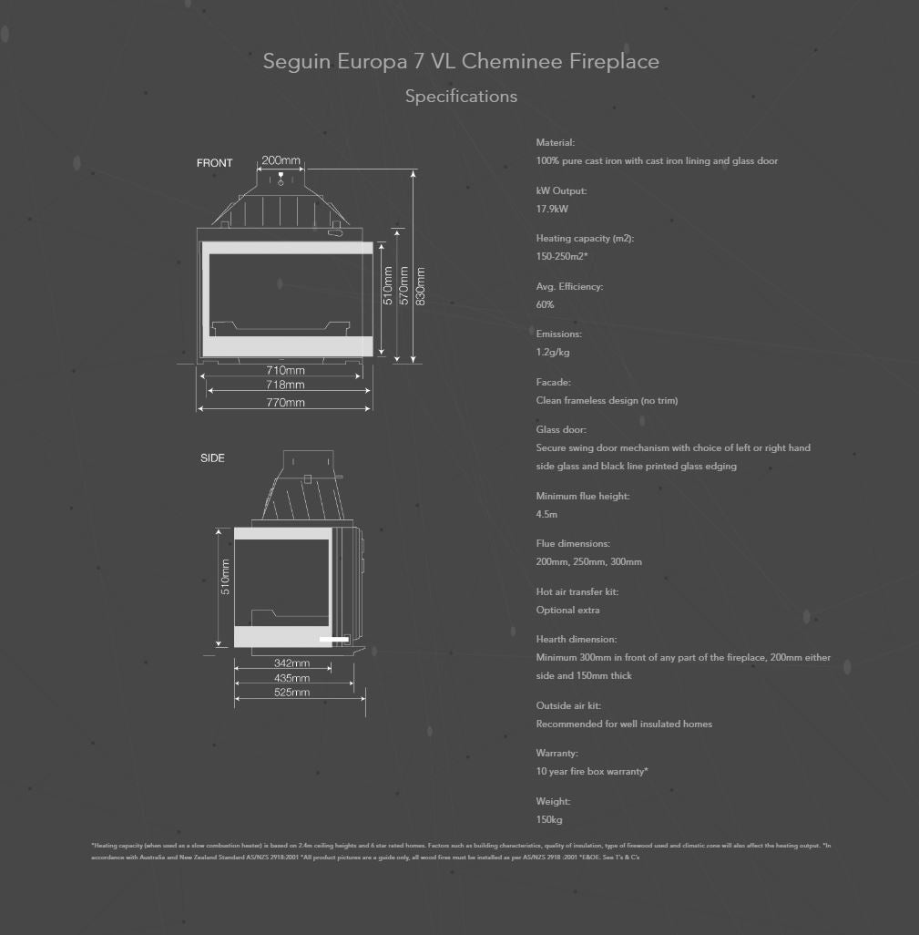 Seguin Europa 7 Series Wood Heater