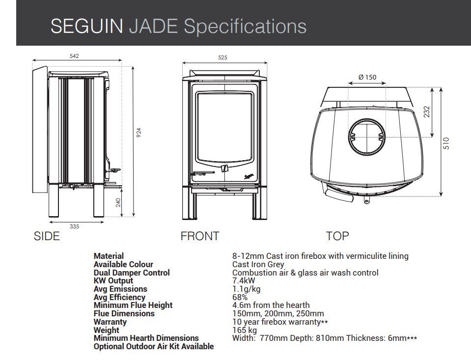 Seguin Jade Freestanding Wood Heater