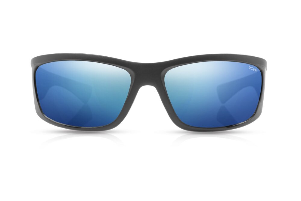 Tonic Shimmer Sunglasses - Matt Black -  Mirror Blue Lens
