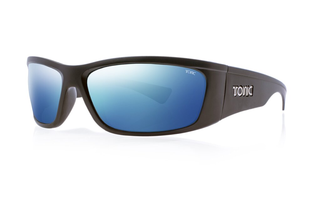 Tonic Shimmer Sunglasses - Matt Black -  Mirror Blue Lens