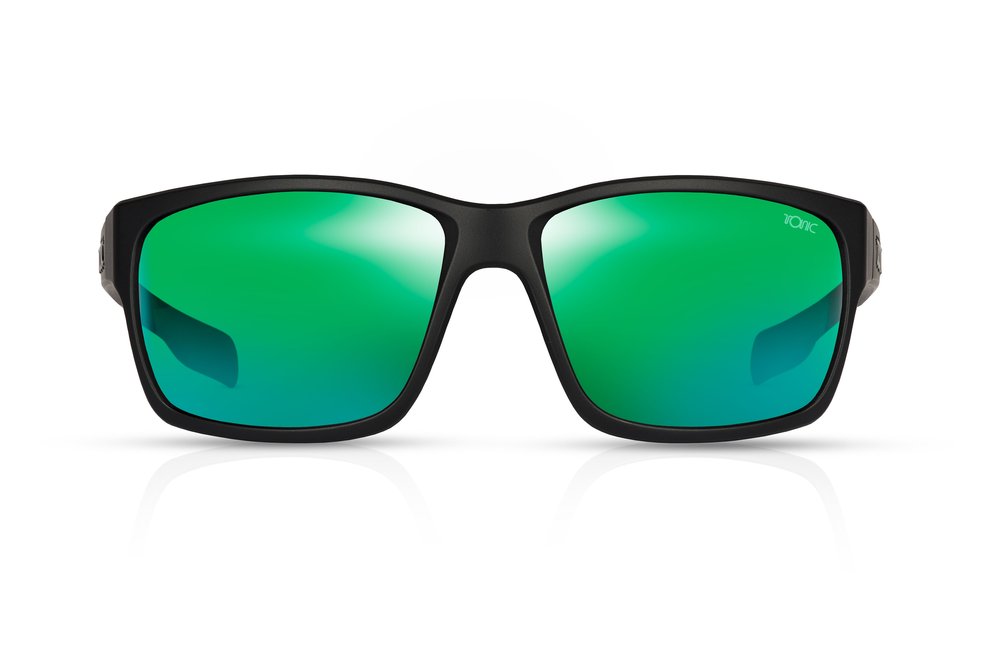 Tonic Titan Sunglasses - Matt Black - Green Mirror Lens