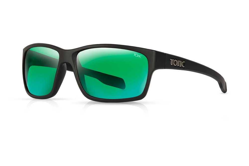 Tonic Titan Sunglasses - Matt Black - Green Mirror Lens