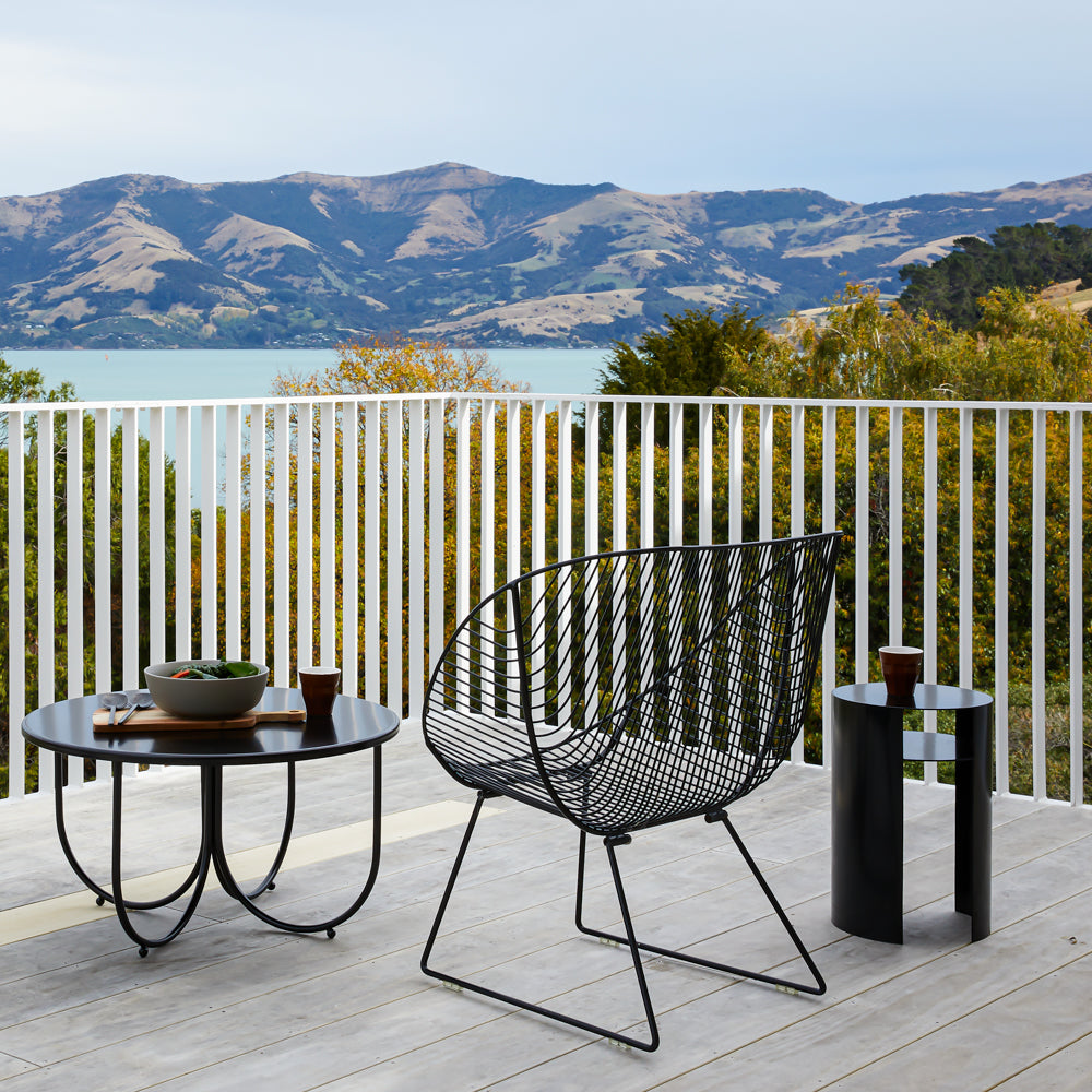 Waipuna Side Table/Stainless Steel - Black