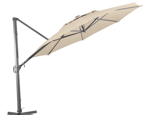 Windemere Octagonal Cantilever Taupe w/ LED Lights- 3.3m