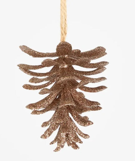 Glitter Hanging Pinecone COPPER