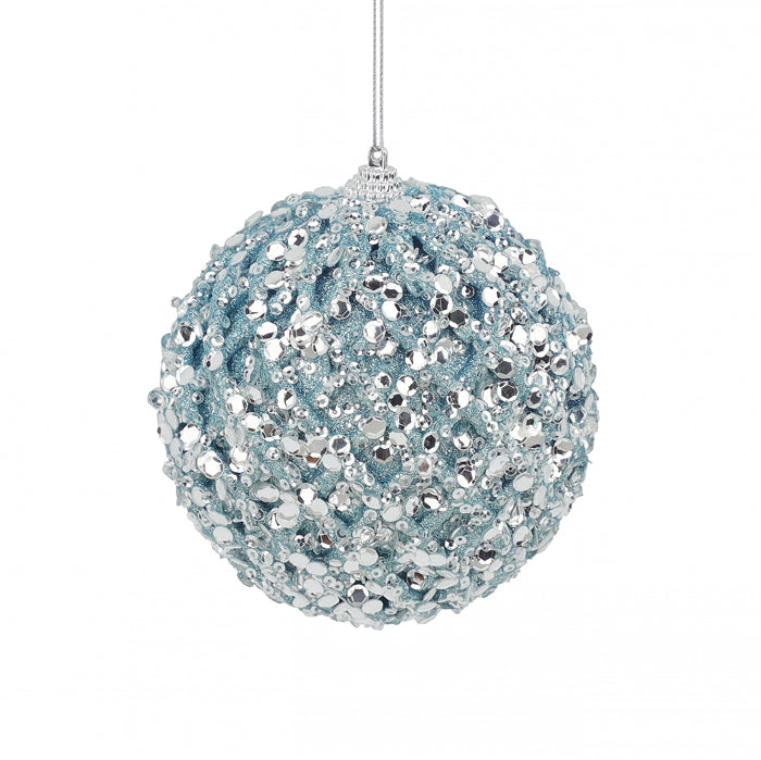 Styro Ice Sequin Sky Ball Bauble Small