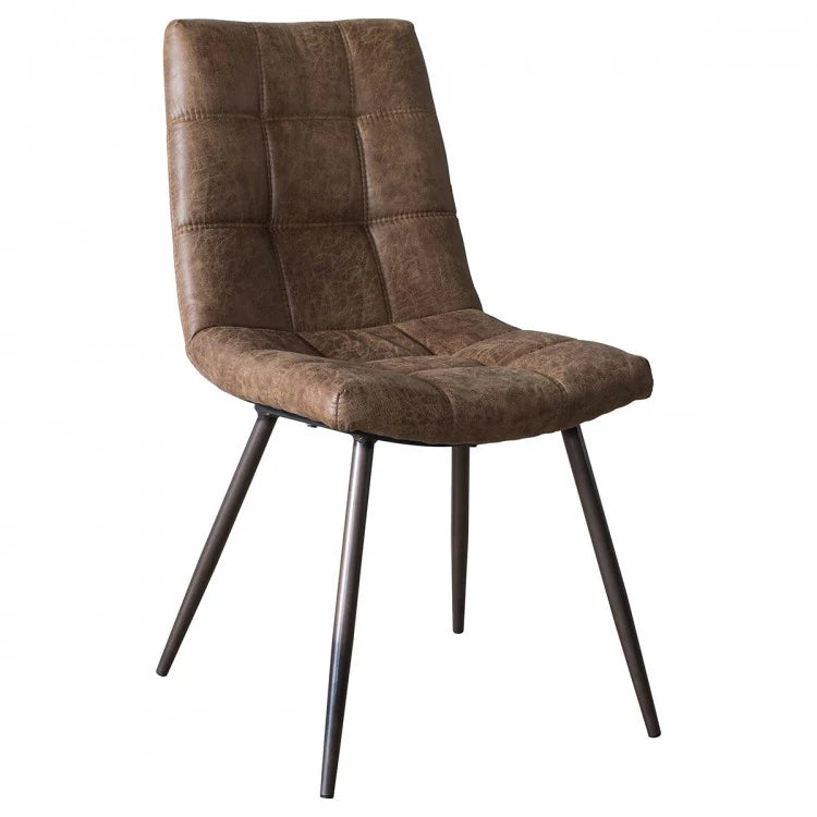 Darwin Dining Chair - Brown Faux Leather