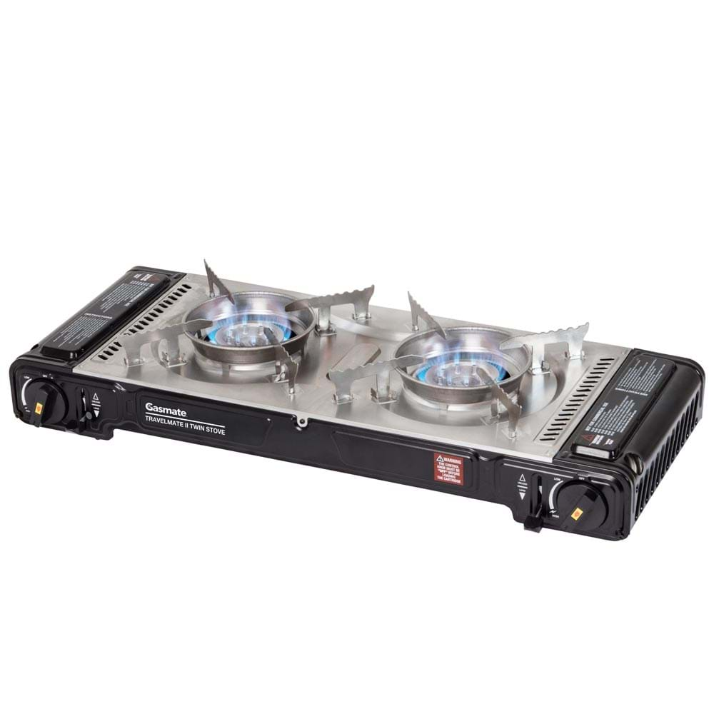 Gasmate Travelmate II Twin Butane Stove w/ Hot Plate