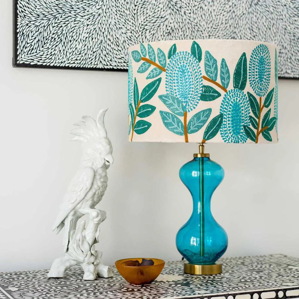 Velvet Drum Shade – Banksia Turquoise Multi