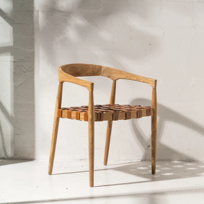 Inartisan Larah Teak and Leather Dining Chair