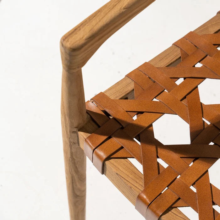 Inartisan Larah Teak and Leather Dining Chair