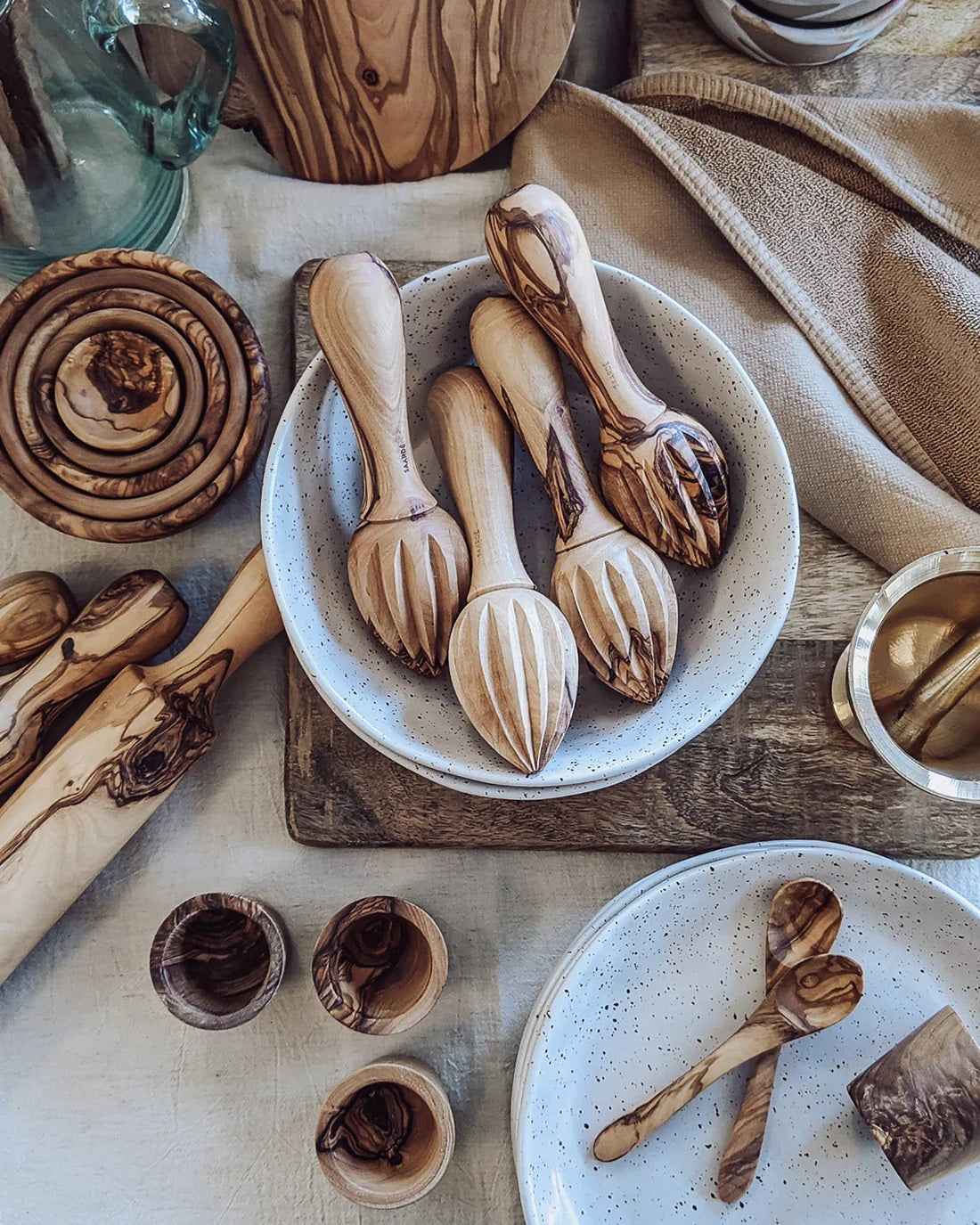 Saarde Olive Wood Nesting Bowls